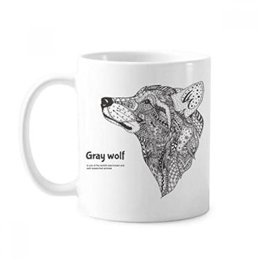 Imagem de Caneca clássica Gray Wolf Friend Company Copo de cerâmica branco com alça 350 ml presente