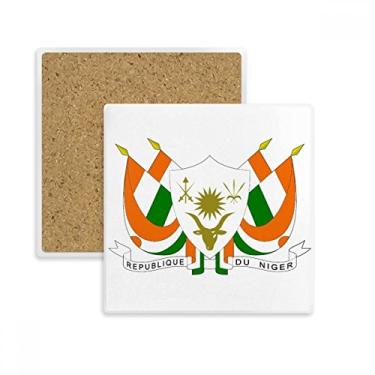 Imagem de Porta-copos com emblema nacional da África do Níger com pedra de isolamento