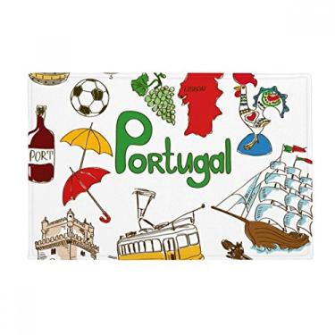 Imagem de DIYthinker Tapete para porta de banheiro com bandeira nacional de Portugal Landscap