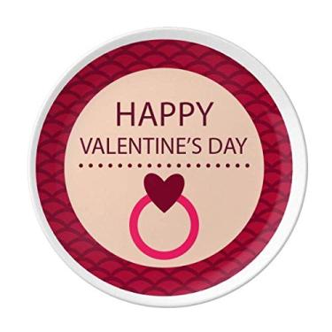 Imagem de Prato decorativo de porcelana Salver Salver para o Dia dos Namorados Rosa redondo