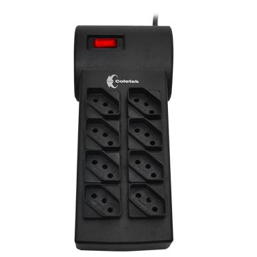 Imagem de Filtro de Linha Coletek FL-82BK, Bivolt, 8 Tomadas, Preto