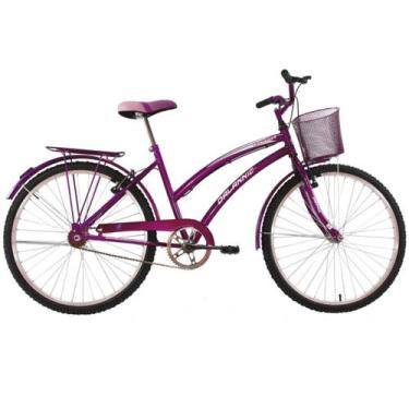 Imagem de Bicicleta Feminina Aro 24 Com Cestinha Susi Violeta - Dalannio Bike