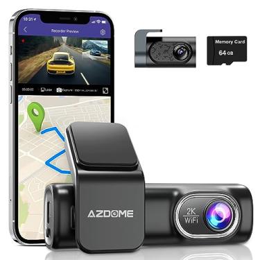 Imagem de XRC TECH Câmera veicular DVR 2K com controle de voz, duas câmeras frontais e traseiras, controle de aplicativo WiF integrado, GPS, visão noturna, gravação em loop, G-sensor, monitor de estacionamento