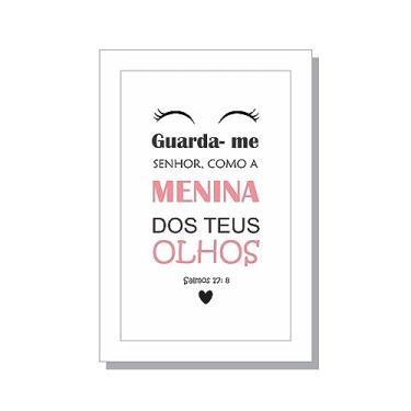 Imagem de Quadro frase Menina dos teus olhos arco íris quarto infantil COR:Branco