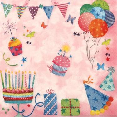 Imagem de Guardanapo de Papel Festa de Aniversário Ti-Flair 33x33cm