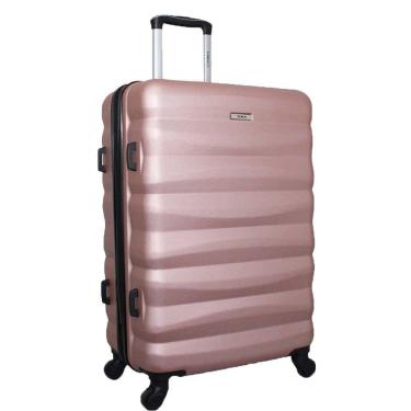 Imagem de Mala de Viagem Média Abs Yins 21089 Cadeado Embutido Rodas Giro 360º Rosê