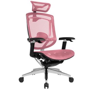 Imagem de Cadeira Office DT3 Iryna, ergonomica em Mesh DT3 Vintex-I™,apoio de cabeça 3D,braços 5D(com alavancas para controle de altura e reclino),suporta até 165kg e altura máx. de 1,88m(Pink)