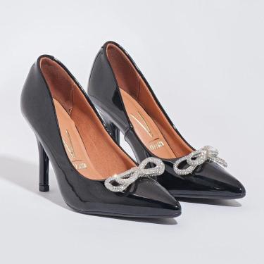 Imagem de Sapato Scarpin Feminino Vizzano Bico Fino Strass Salto Alto