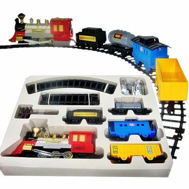 Trem de Brinquedo com Trilhos Elétrico Ferrorama Locomotiva com Luz e Som