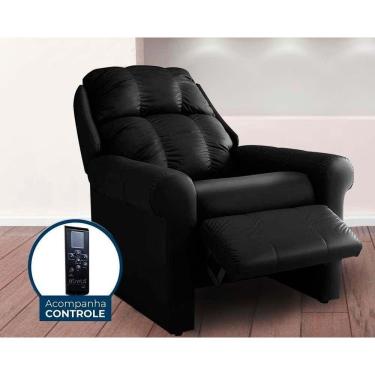 Imagem de Poltrona Reclinável c/Massagem p/ Sala MH 1216 Two Way Courano Preto - Herval