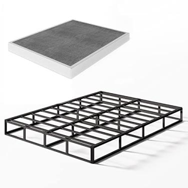 Imagem de THEOCORATE Conjunto de mola e capa completa, caixa de metal de perfil baixo de 12 cm, estrutura resistente com capa de fácil limpeza, base de colchão, sem ruído, antiderrapante, fácil montagem