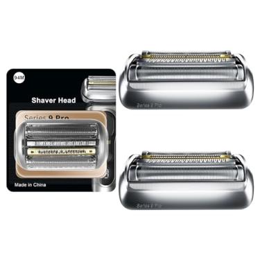Imagem de Substituição da cabeça do barbeador elétrico Series 9 94M, compatível com barbeadores elétricos Braun Series 9 290cc, 9291cc, 9370cc, 9293s, 9385cc, 9390cc, 9330s, 9296cc (pacote com 2)