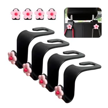 Imagem de Augeny 8 peças de gancho de encosto de cabeça para assento de carro, organizador de armazenamento de gancho de assento automático, ganchos adesivos para bolsa, casaco, guarda-chuva, bolsa de compras,