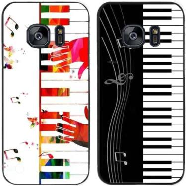 Imagem de 2 peças clássicas de piano impresso TPU gel silicone capa traseira para Samsung Galaxy todas as séries (Galaxy S7)