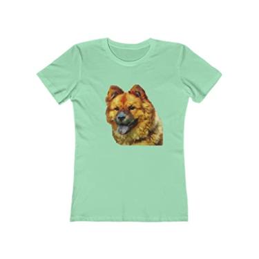 Imagem de Camiseta feminina de algodão torcido Chow 'Chung' da Doggylips, Menta lisa, P