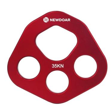 Imagem de Placa de Descendente NewDoar 30/40KN Placa de Equipamento para Escalada de Pedra 4/5 Furos (4 Furos/35KNRed)