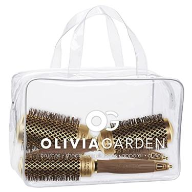 Imagem de Olivia Garden NanoThermic Ceramic + Escova de cabelo térmica redonda de íons – não elétrica – Escova profissional para cabelos normais a grossos – 2,5 cm a 3,5 cm – Diâmetro do barril – NT-34, 44, 54