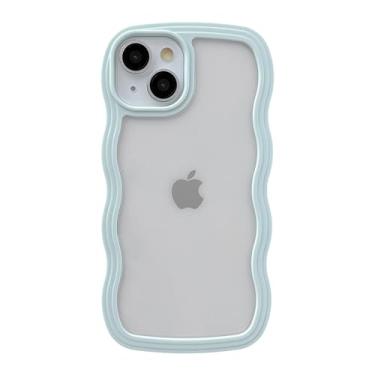 Imagem de Caseative Capa para iPhone 13, linda capa de celular macia à prova de choque em forma de moldura ondulada (verde)