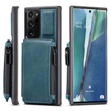 Imagem de Carteira de couro para A52 A72 para Samsung Galaxy S21 S20 FE Note 20 10 9 Ultra S10 S9 S8 Plus A51 A71 A21S Capa magnética para telefone, azul, para Galaxy A51 4G