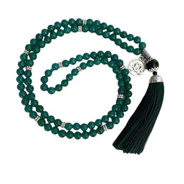 Imagem de Colar Japamala Ágata Verde 108 Contas Pedra Natural