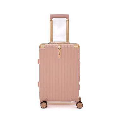Imagem de Mala de Viagem em Policarbonato de Alta Resistência, 360 Graus Rodas Giratórias, Moldura de Alumínio à Prova de Água, 2 Cadeados TSA, Divisória Interna (Rosa, Único)