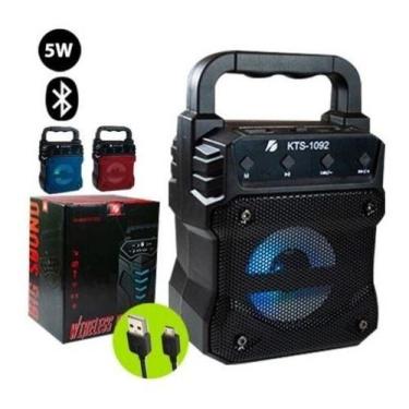 Imagem de Caixa Som Potente Bluetooth Portátil Sem Fio Led KTS-1092, 1, Azul