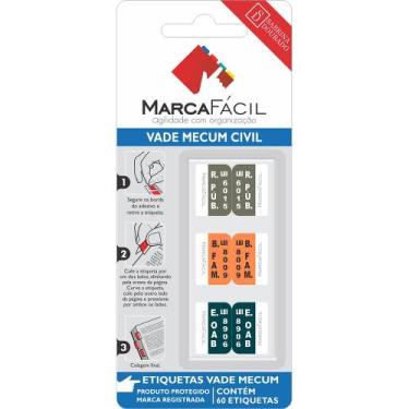 Imagem de Etiquetas Vade Mecum Professores - Matérias - Marca Fácil, Civil