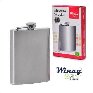 Imagem de Cantil Aço Inox De Bolso 230Ml Whisky Frasco Garrafinha Dose - Wincy