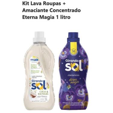 Imagem de Kit Lava Roupas + Amaciante Eterna Magia Girando Sol 1 Lt