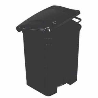 Imagem de Lixeira com pedal polipropileno preta - 50 litros - POLWAX