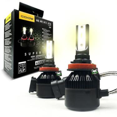 Imagem de Par Super Led 3200l Tipo Xenon 4300K Encaixe H8 H9 H11 H16 Lâmpada Aut