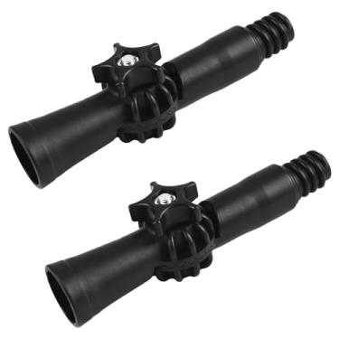 Imagem de UFURMATE Adaptador de mastro de esfregão, 2 peças de extensão de plástico adaptador de cabo pontas giratórias de mastro de cabeça de esfregão adaptador cabo de vassoura ponta rosqueada (preto)