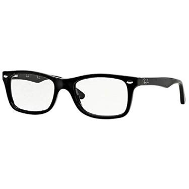 Imagem de Ray-Ban RX5228 Óculos quadrados unissex (armação preta brilhante 2000, 50), Moldura preta brilhante 2000