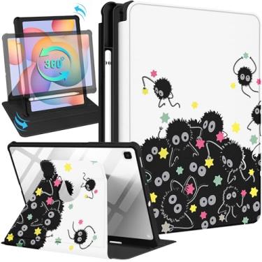 Imagem de Kidcube Capa para Samsung Galaxy Tab S6 Lite de 10,4 polegadas 2022/2020 para mulheres meninas criança capa fólio fofa com suporte de lápis de desenho animado legal suporte giratório adolescente capas