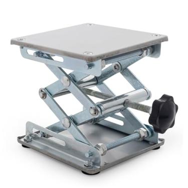 Imagem de RC Miniature Lifting Platform, Portable Manual Lift Table, Adjustable Lifting Stand Display Table Wood working Lifter Jack for RC Crawler Car TRX4 SCX10 Wraith RR10 Arrma Kraton Losi LMT (100 x 100mm)