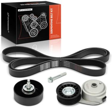 Imagem de A-Premium Kit de transmissão de correia serpentina do motor compatível com Chevrolet Silverado 1500 2005-2013, Silverado 1500 Classic, Express 1500 2500 e GMC Sierra 1500, Sierra 1500 Classic, Savana