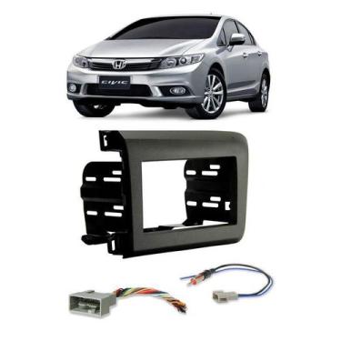Imagem de Moldura De Painel 2 Din Honda New Civic 2012 2013 2014 2015 2016 + Chi