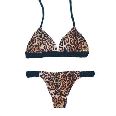 Imagem de Biquini Cortininha Trança Levanta Bumbum Bojo Moda Praia Top Feminino 