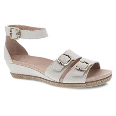 Imagem de Dansko Women's Astrid Ivory Adjustable Ankle Strap Wedge Comfort Summer Sandals 9.5-10 M US