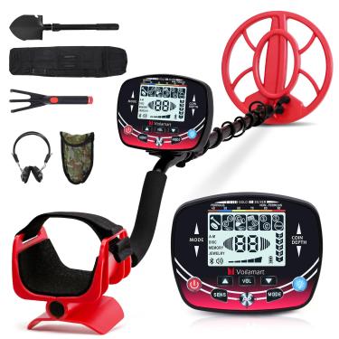 Imagem de Voilamart Detector de metais profissionais para adultos, à prova d'água, para praia, com visor LCD, 5 modos, chip DSP, bobina IP68 de 25,4 cm, haste ajustável - Detector de metais de ouro de maior