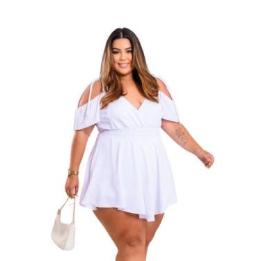Imagem de Macaquinho Plus Size Feminino Rodado Short Saia Cigana 0562 - Bellucy 
