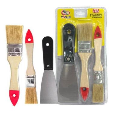 Imagem de Kit Conjunto Pinceis Com Espatula Jogo Pintura Profissional - FBG