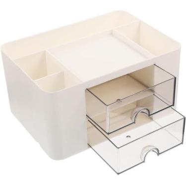 Imagem de Organizador de Mesa Maquiagem Multiuso Com Gavetas Porta Lapis Escrito