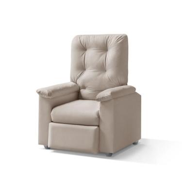 Imagem de Poltrona Do Papai Reclinável Em material sintético Bege Confortável - 