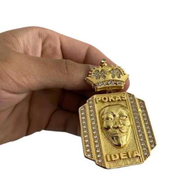 Imagem de Pingente Pokas Ideia Máscara Banhado A Ouro 18k Luxo - ToJoia18k