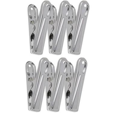 Imagem de Jogo 6 Prendedores 6,5cm em Aço Inox Para Embalagens - Mimo Style