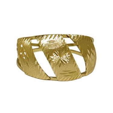 Imagem de Anel Em Ouro 18k 750 3 Chapas Amarelas, 16