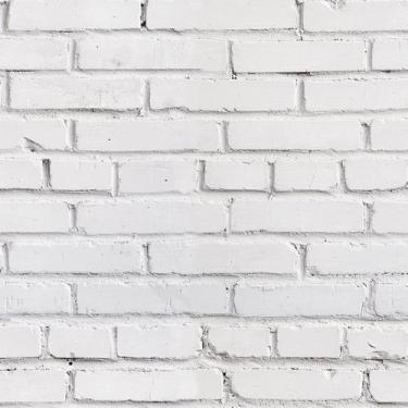 Imagem de Papel de Parede Tijolos 3D 3D Brancos Rústicos Adesivo 57x270cm - Quar