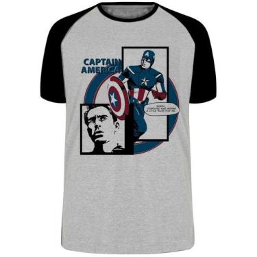 Imagem de  Camiseta Capitão América Computer Blusa Plus Size extra grande adulto