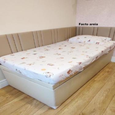 Imagem de Cabeceira modular solteiro em L trilho - 090x189x050 - Koping Lar, Fac